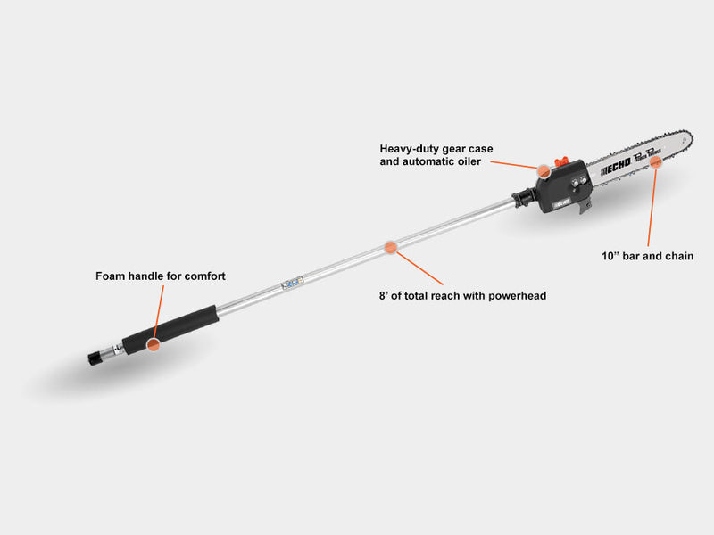 Pole with labeled features on a white background
