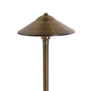 A bronze-colored dome pathway light kit with a stem fixture and a dome hat, designed for landscape lighting.