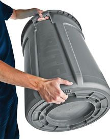 Trash Can, FG263200DGRN, Rubbermaid, 32 Gal. Polyethylene Round, Green