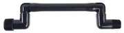 A black sprinkler swing joint, pre-assembled, with a 6-inch length and threaded ends, for use in irrigation systems.