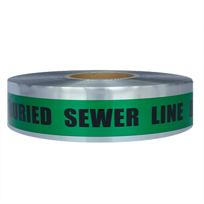 Christy-TA-DT-3-GS, 3"X1000' Detectable Green Sewer Marking Tape/1 Roll