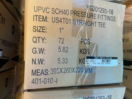 1" PVC TEE SOC SCH40- Import
