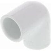 A white 4-inch PVC 90 ell (elbow) fitting, SCH40 schedule.