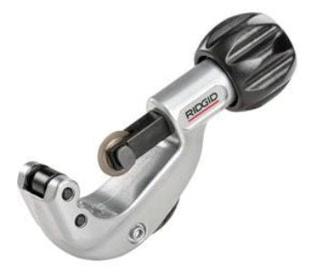 Pipe cutter with 'Ridgid' branding on a white background