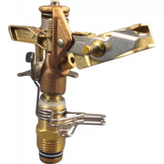 Brass sprinkler head on a white background