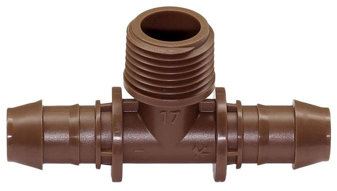 Rain Bird- XFF-TMA-050, Tee Male Adapter17 MM Barb X 1/2" MPT X 17 MM Barb