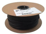 A roll of black 1/4" vinyl tubing on a spool with a label in the center.