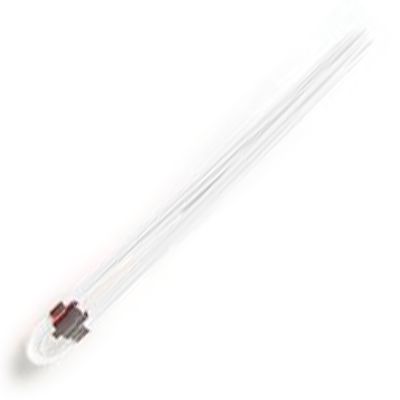White cable with a red connector on a white background