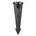 Black metal stake with threaded top on a white background