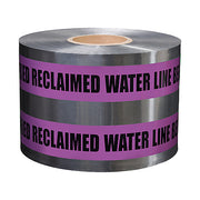 A roll of detectable purple recycling and marking tape with text indicating it is for recycled water line detection.