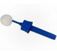 A blue and white pipe cap dauber tool with an adjustable length designed for use on pipes.