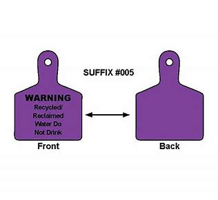 Christy Bilingual Maxi Purple 1 Side Recycled Water, Do not Drink, 3" x 4"