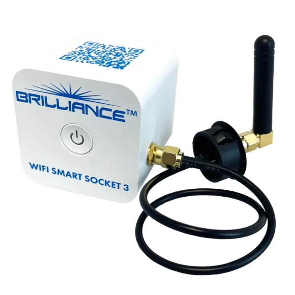 WiFi smart socket 3 with Brilliance branding on a white background