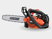 Echo branded orange and black chainsaw with a 12-inch bar length.
