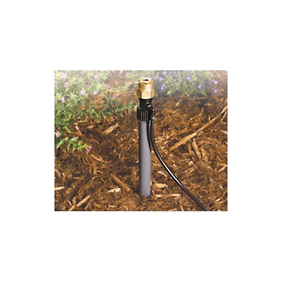 DIG- 16-002, 1/2 FNPT x 1/2 MNPT shrub adapter with 1/4 barbed elbow, Black