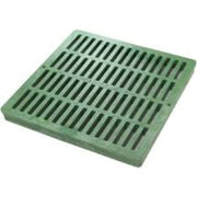 Green square drain cover on a white background