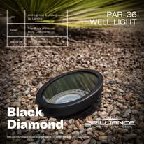 Black Diamond filter on a lens with a gravel background and light text overlay