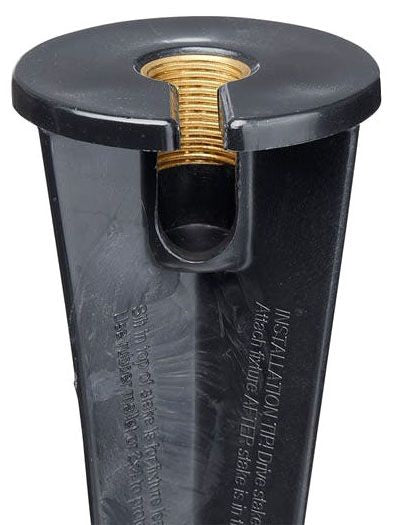 AMP- VAC-STK2-10-BBK, 10" Large Groove Hammer PVC Ground Stake With Brass Insert