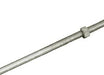 Metal rod with a nut on a white background