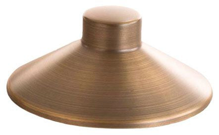 A brass path and area light shade with a bronze finish, designed to fit a 7-inch hat.