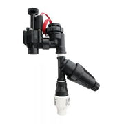 A black and white Hunter anti-siphon control zone regulator with a 3/4 inch port connection, including a valve and a 40 PSI regulator.