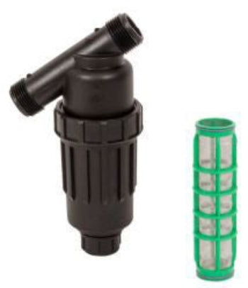DIG P17-155, 1 MNPT XL FILTER WITH STAINLESS STEEL SCREEN AND 3/4 FHT FLUSH CAP 155 mesh, Green