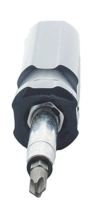 Bolt or screw with a black and white design on a white background