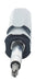 Bolt or screw with a black and white design on a white background
