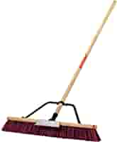 Corona 24" Broom with scraper and 60" Handle - hard bristles