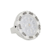 An LED MR16 lamp with adjustable beam angle settings indicated on the surface.