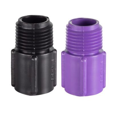SALCO SLV-436-073B, PVC Male Adapter, 1/2" MIPT x 1/2" Irrigation Size 3/8" IPS Black