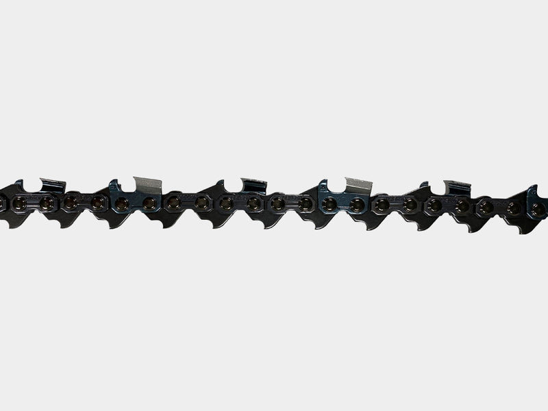 Echo 28 inch chainsaw chain with 0.58 inch gauge, displaying the sharp teeth and link chain design.