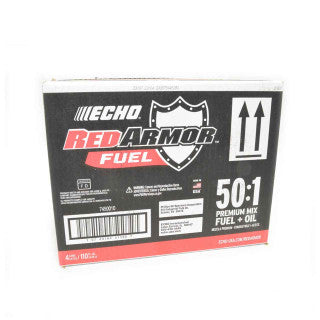 Box of Echo Red Armor Fuel with 50:1 ratio on a white background