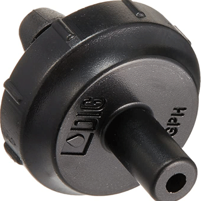 DIG- PCO-010, 1 GPH Self- flushing Pressure Compensating Drip Emitter W/ Barbed Inlet-Black