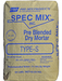 A bag of Spec Mix Type 'S' PreBlended Dry Mortar with a brown color label and branding on it.