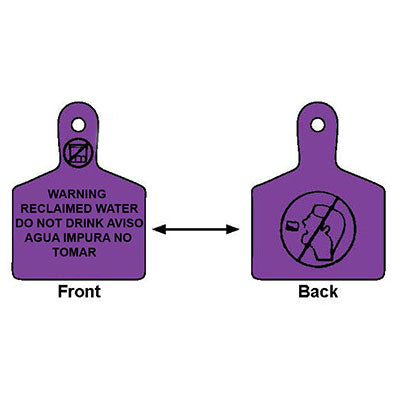 Christy-Maxi Purple 2 Side Warning Recycle/Reclaim Water Do Not Drink/3" X 4"