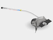 Echo Curved Shaft Edger Attachment for hedge trimmers, featuring a metallic silver color with black accents and a curved shaft design.