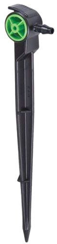 DIG- 06-055, Single PC Outlet Emitter W/ Stake, 2 GPH button dripper with 6" stake-Green