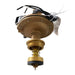 Mechanical valve component with brass finish on a white background