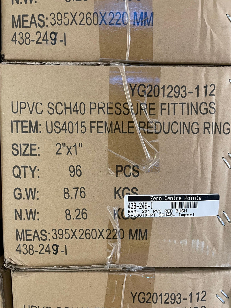 PVC RED BUSH SPIGOTXFPT SCH40