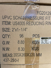 PVC RED BUSH SPIGOTXSOC SCH40