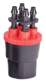 DIG 4-Outlet PC Drip Mainfolds 12 GPH 1/2 FPT Emitter Bubbler, Red