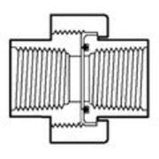 Technical drawing of a mechanical component with cylindrical shapes and threaded elements.