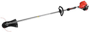 String trimmer with red engine cover on a white background