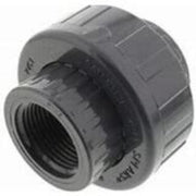 Black plastic plumbing fitting on a white background