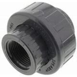 Black plastic plumbing fitting on a white background