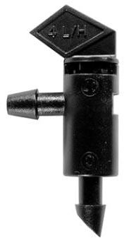 DIG- 06-009, 1 GPH flag dripper With Barbed Inlet And Outlet, Black/Black