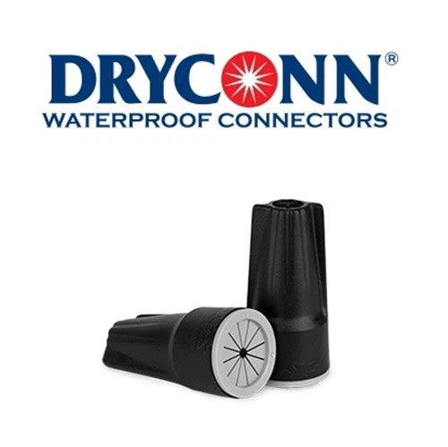 Dryconn waterproof connectors on a white background