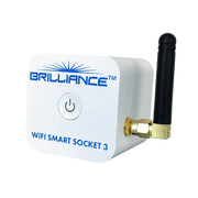 Wifi smart socket 3 with Brilliance logo on a white background