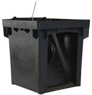 A black 12x12 inch catch basin kit with a green grate, designed for drainage supplies.